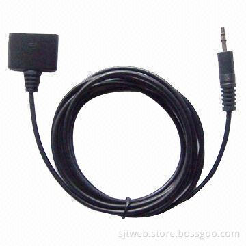 Female to Male 3.5mm Stereo Plug Cable for iPhone/iPad, Can be Used as Dock Extender